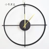 Modern and simple round ironwork silent wall clock, creative decoration clock for living room and bedroom, Nordic light luxury clock details Picture